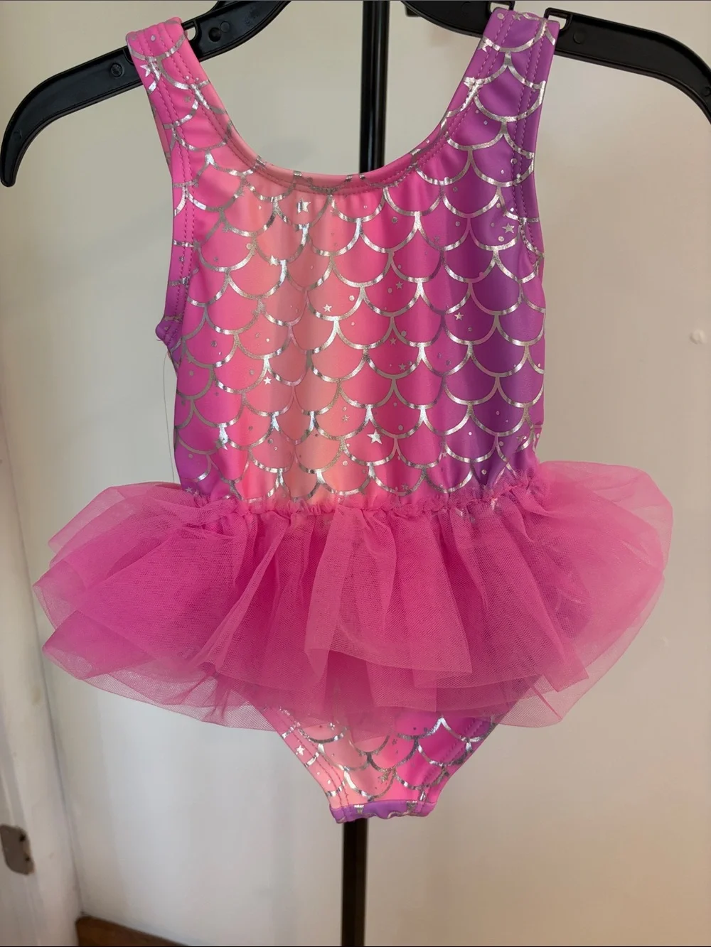 Girls Pink Mermaid Tutu One-Piece Swimsuit 18 Months NWT